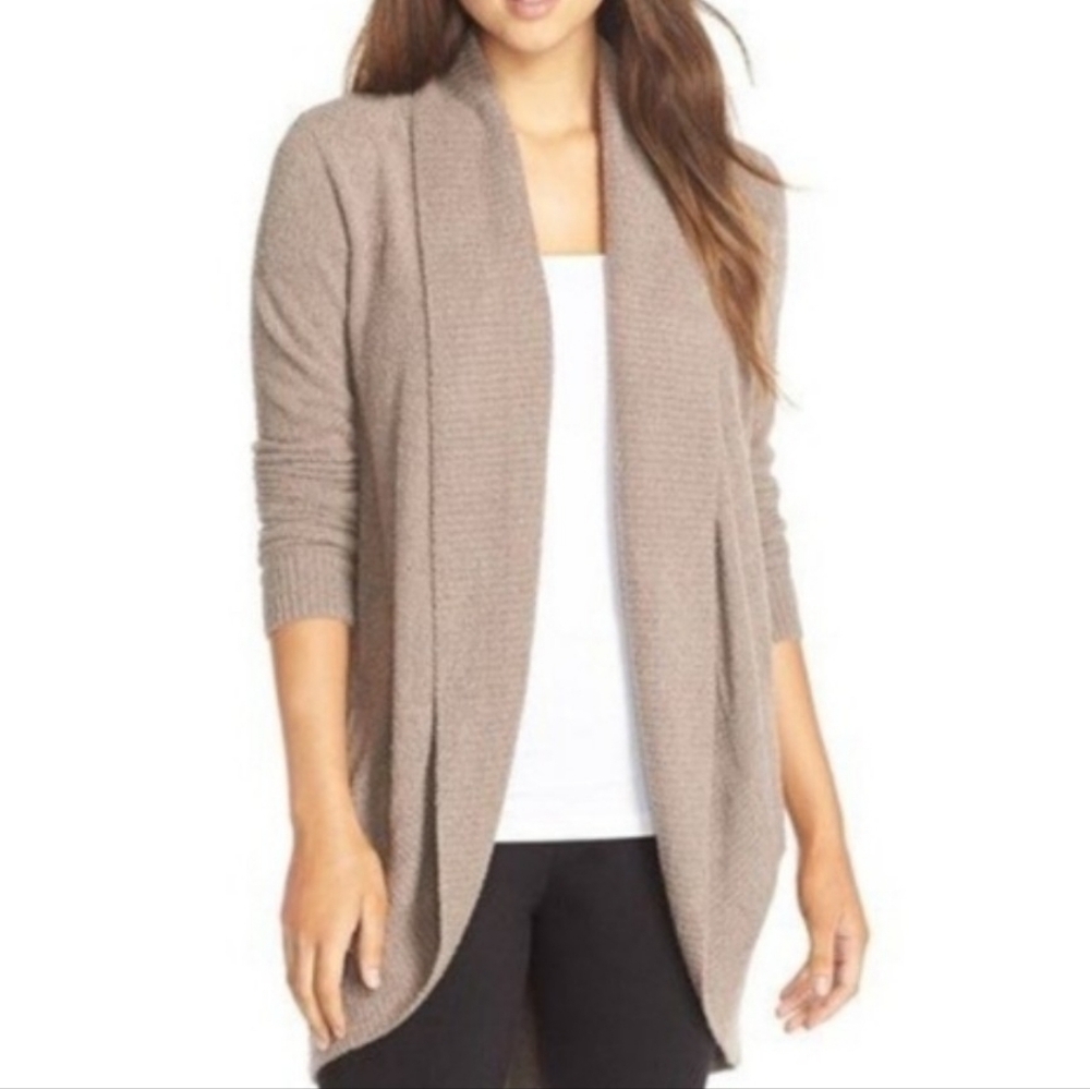 Barefoot Dreams Cozy Chic Lite Circle Cardi In Taupe Size Medium. - Picture 5 of 14